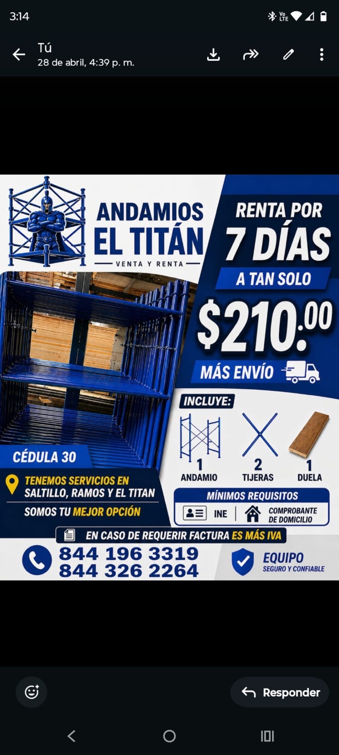 Promoción Andamios El Titán